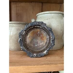 Vintage Silver Wine Bottle Coaster